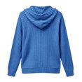 thumbnail image 5 of XAOFW Knit Hoodies For Women Solid Color Long Sleeve Hooded Sweatshirt Autumn Winter Relaxed Fit Pullover Hoodie With Pockets Comfortable Top M, 5 of 6