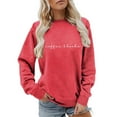 thumbnail image 2 of Coffee Book Sweatshirts for Women Long Sleeve Crewneck Letter Graphic Sweatshirt for Reading Enthusiasts Pullover Tops, 2 of 5