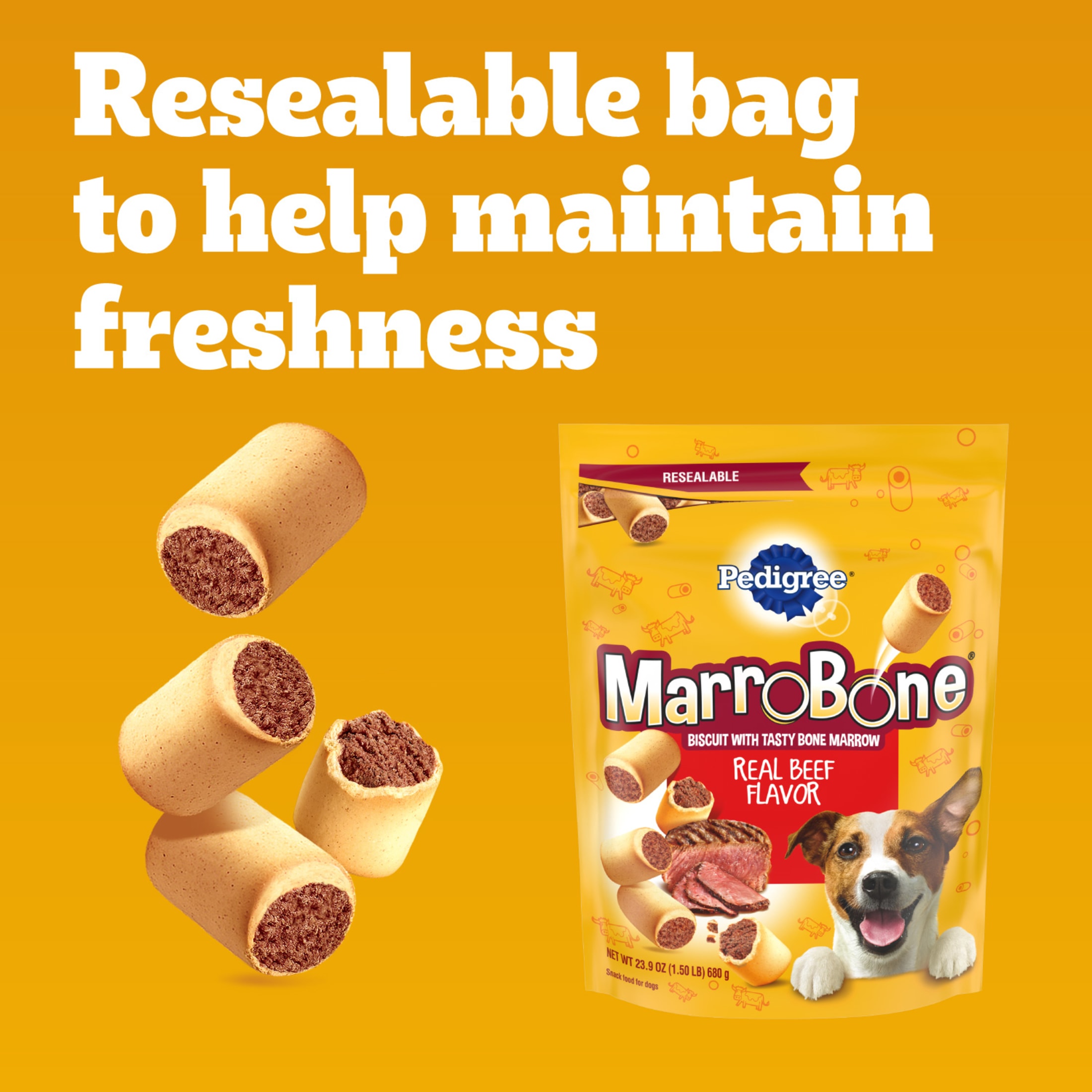 Pedigree Marrobone Real Beef Mini Biscuits, 6 lb Bag photo 7