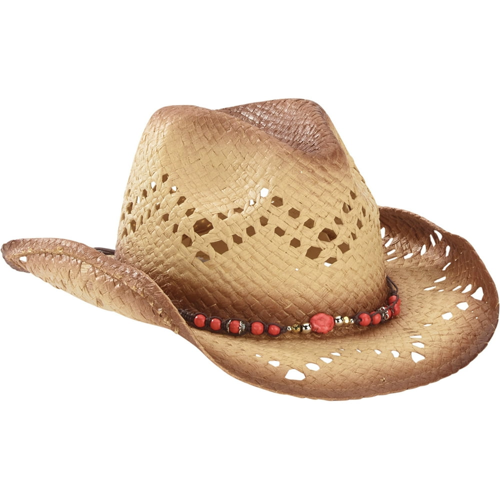 Women's Beaded Cowboy Straw Hat