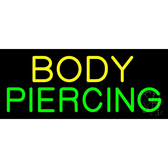 Yellow Body Green Piercing LED Neon Sign 10" Tall x 24" Wide - inches Black Square Cut Acrylic Backing, with Dimmer - Premium built indoor Sign for Storefront, Store interior, Studio.
