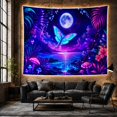 thumbnail image 6 of Luminous Butterfly Against a Full Moon in a Mystical Forest, Dreamy Fantasy for Nature Lovers, Celestial Wall Decor Birthday Gift Tapestry Wall Hanging for Bedroom and Living Room, 6 of 7
