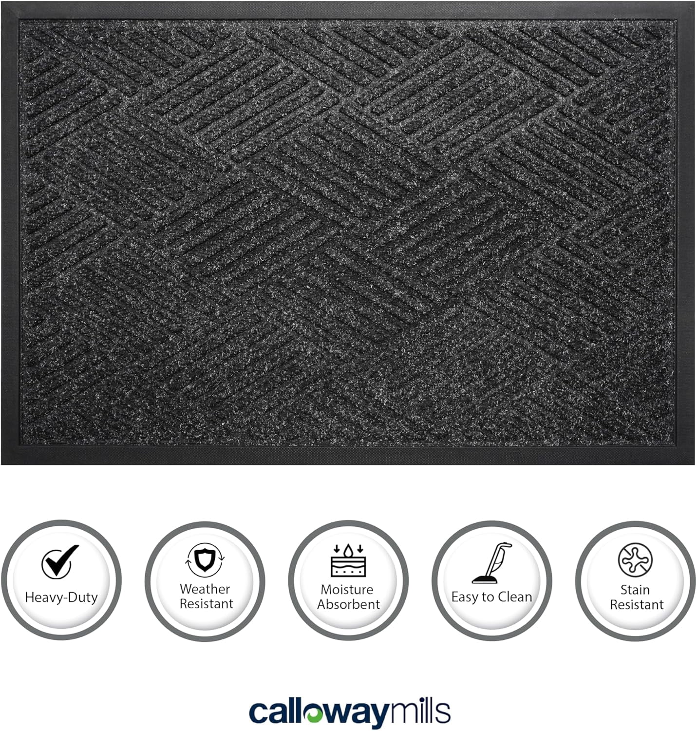 Calloway Mills 113170305 Graphite Grid Charcoal Mat 3" x 5"