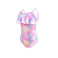 thumbnail image 5 of HAYIMI Child Kids Summer Toddler Girls Sleeveless Heart Printing Swimwear Beach Ruffles Swimsuit Bikini Relaxed Fit Fashion Bathing Suit, 5 of 9