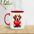 thumbnail image 5 of Happy Valentine's Day Beagle Brings Love Heart 11oz Accent Two-tone Mug Beagles Dog Lover Gifts Idea Coffee Tea Cup - 02028, 5 of 5