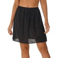 thumbnail image 1 of RUNQHUI Jupon Long en Satin pour Femme Demi-Jupon Jupe sous Robe Jupons Rallonge Demi-Jupons 45cm Noir m, 1 of 7