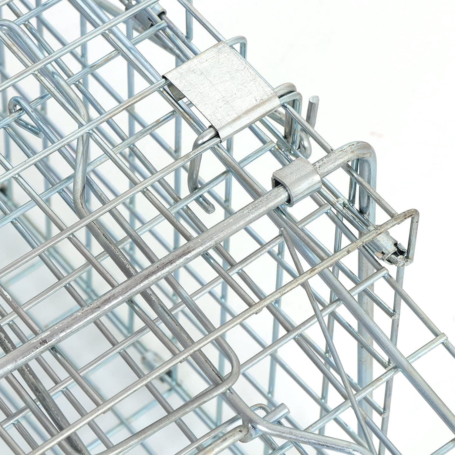 ANHXN Small Live Animal Trap Steel Cage Catch and Release One Door Humane Rodent Cage Trap for Little Rabbits/Stray Cats/Squirrel/Skunk/Mink/Opossum Outdoor Animals