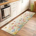 thumbnail image 2 of 2'x6' Rug Runners for Hallways Kitchen, Spring Summer Botanical Non Slip Entryway Beside Floor Carpet Runner, Butterfly Floral Vintage Washable Laundry Room Bedroom Throw Rugs Mat for Family Pet, 2 of 8
