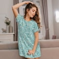 thumbnail image 3 of Kdxio Geometric Elements Pattern Womens Short Sleeve Sleepshirt Scoopneck Cute Nightdress Ruffle Comfy Nightgown, 3 of 6