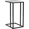thumbnail image 2 of C Shaped Side Table Set of 2, Marble End Table for Sofa and Bed, Couch Table That Slide Under, Snack Side Table for Living Room, Bedroom or Small Spaces, White and Black, 2 of 17