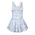 thumbnail image 5 of COEQINE Girls Swim Dress Fashion One Piece with Flowy Skirt & Built-in Brief, Classic Tank Style U-Neck and Wide Straps Swimsuit, for Beach & Pool, Sizes 5-6, Blue Floral, 5 of 8