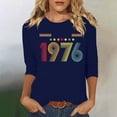 thumbnail image 2 of 50th Birthday Gifts for Women Vintage 1976 T Shirts for Women 3/4 Length Sleeve Tops Retro Birthday Party Top Business Casual Outfits Short Sleeve Graphic Tee Tops 2026 Summer Beach Vacation Outfits, 2 of 4