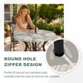 thumbnail image 4 of Round Outdoor Tablecloth with Umbrella Hole and Zipper, Grey Starfish Coastal Tablecloth with Elastic Waterproof, Shell Coral Summer Beach Nautical Ocean Patio Table Covers for 45" - 54" Pool Tables, 4 of 9