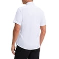 thumbnail image 3 of INSPIRE CHIC Father's Day Mens Short Sleeve Dress Shirts Stretch Lightweight Business Solid Formal Button Down Shirts S White, 3 of 6
