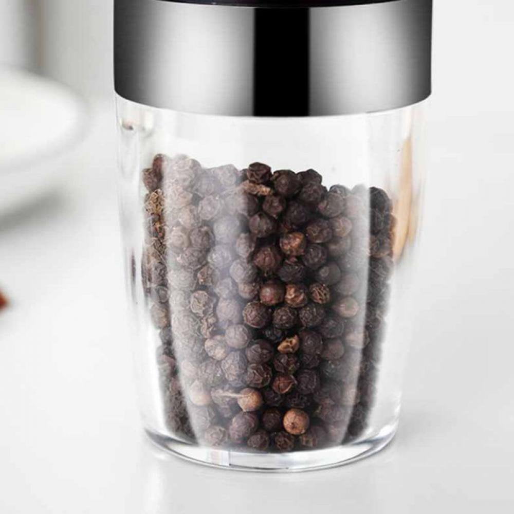 OUSITAI Electric Pepper Mill, Stainless Steel Automatic Gravity Shaker Salt and Pepper Grinder, Kitchen Spice Grinder Tools Silver
