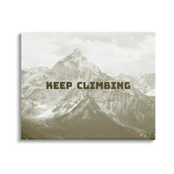 Stupell Industries Keep Climbing Inspirational Mountain Graphic Art Gallery Wrapped Canvas Print Wall Art, Design by Jacob Green