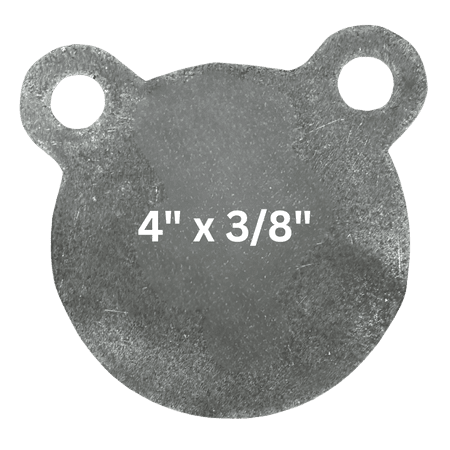 AR500 Steel Gong Shooting Target 3/8 - 4 Round - 2-Hole