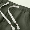 thumbnail image 6 of Men's Summer Cotton Linen Shorts Vintage Loose Fits Drawstring Short Mens Casual Solid Elastic Waist Lightweight Breathable Short Pant, 6 of 8