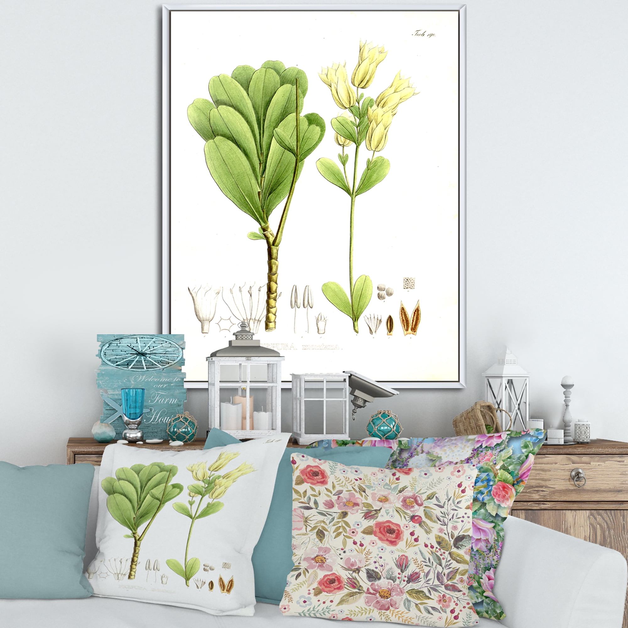 Designart 'Ancient Brazilian Plant III' Traditional Framed Canvas Wall Art Print