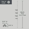 thumbnail image 3 of Better Homes & Gardens Tension Pole Shower Caddy, Resists Rust, 3 Tier Caddy, 5 - 9 ft, Satin Nickel, 3 of 11