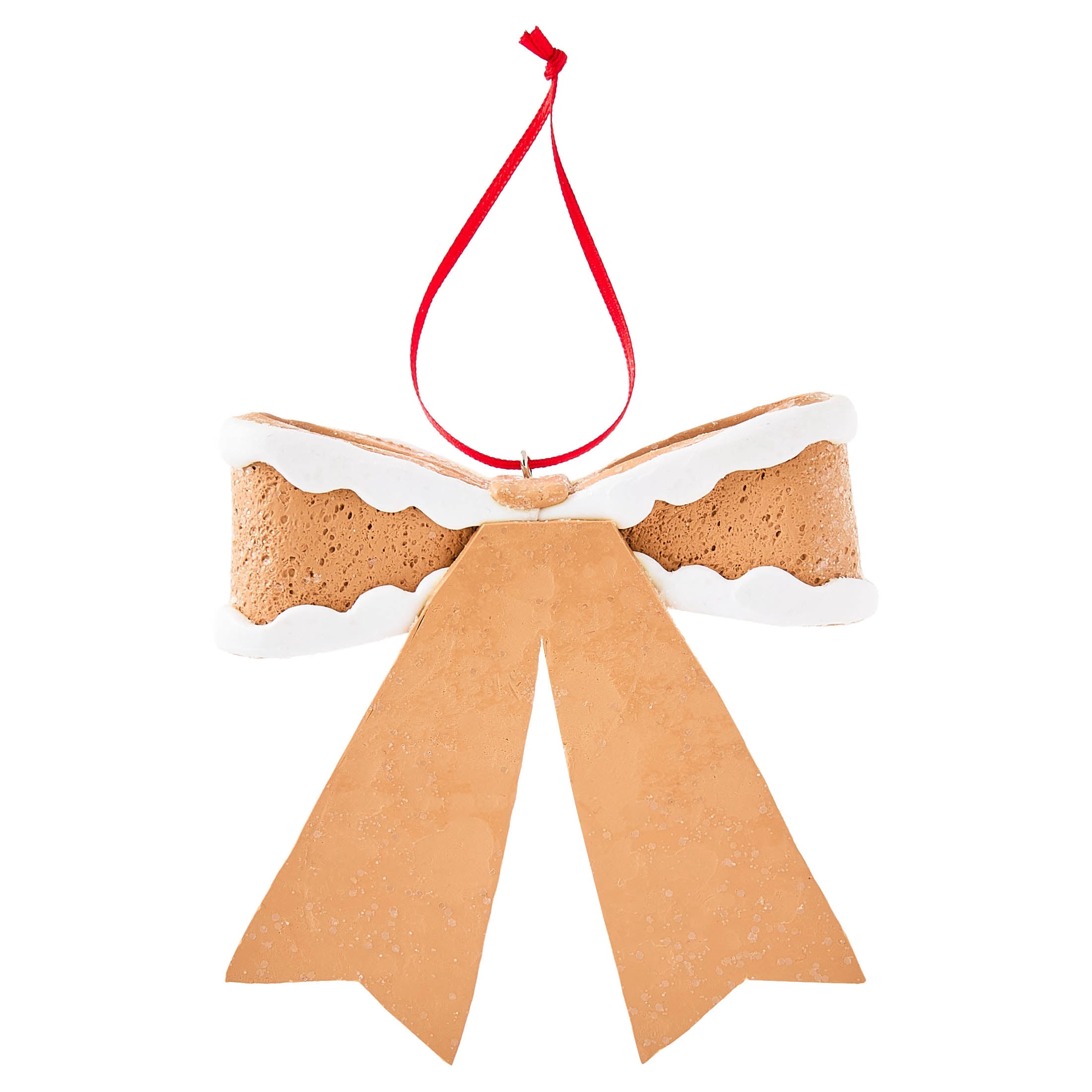 Multicolor Clay Dough Gingerbread Bow Christmas Ornament, 4", by Holiday Time