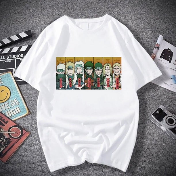 Camiseta Unisex Con Estampado De Naruto Anime Japonés Manga Corta Tops Verano Jersey Para Hombres Mujeres S-L Cuello Redondo Moda Tee