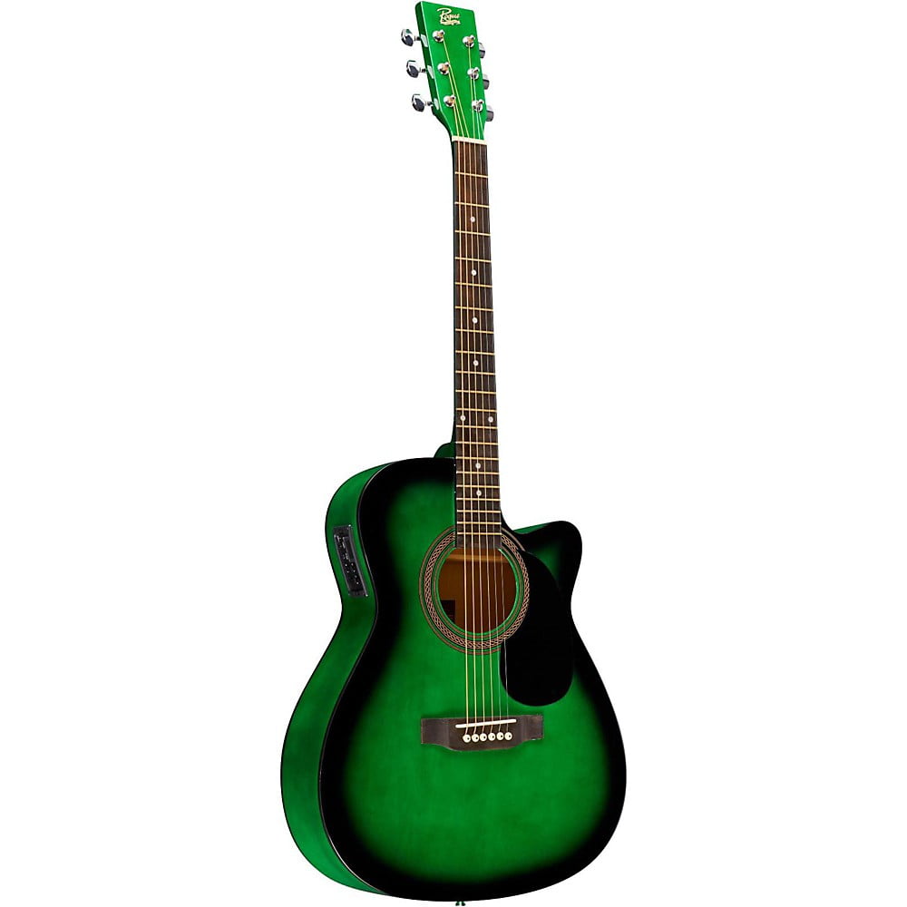 Rogue RA-090 Concert Cutaway Acoustic-Electric Guitar Green Blue Burst
