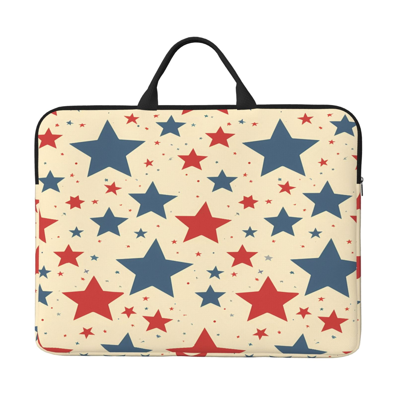 Laptop Sleeve Bag For Women Men 14inch Waterproof Durable Protective Computer Carrying Cover Handle Laptop Case Bag Independence Day Theme Elements Star (1)