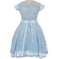 thumbnail image 2 of Lovely Floral Lace Rhinestones Skater Party Easter Flower Girl Dress for Little Girl Ice Blue 2 JK19.88S BNY Corner, 2 of 3