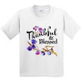 thumbnail image 3 of Inktastic Thankful and Blessed Inspirational Saying with Flowers Youth T-Shirt, 3 of 5
