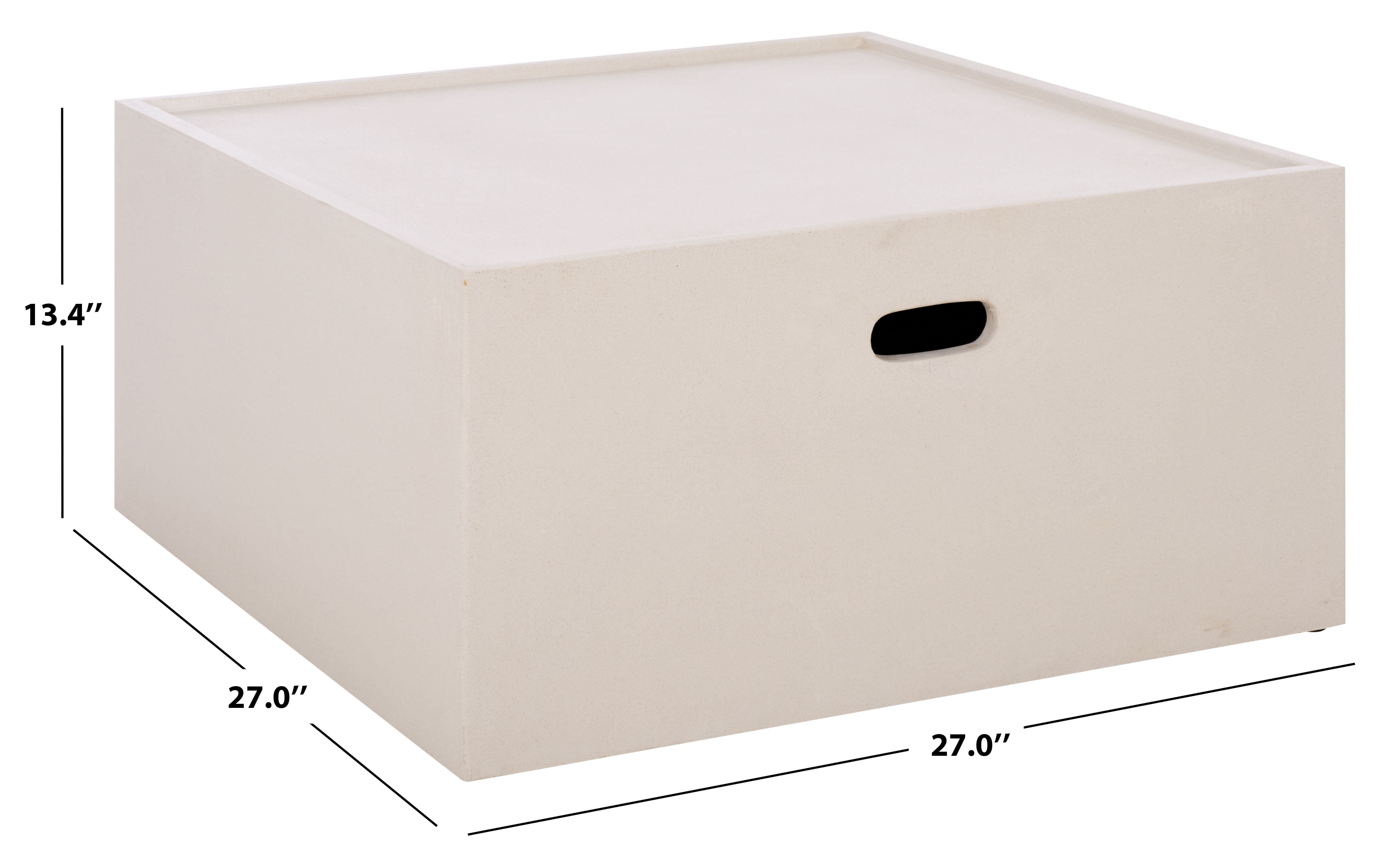 Safavieh Georgia Outdoor Modern Square Polyfiber Coffee Table, White