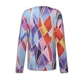 thumbnail image 2 of Gibobby Blusas De Manga Larga Para Mujer Mujeres Tie-dye Impreso Bordado Collar Manga Larga Pullover Blusa Tops（Azul， S), 2 of 5