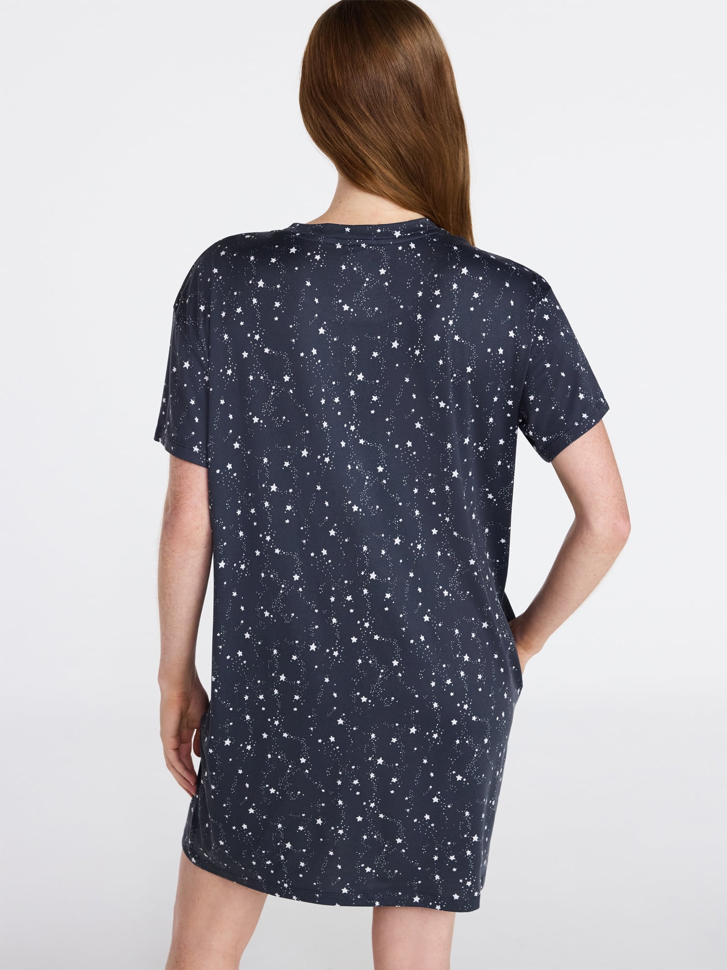 Joyspun Women’s Dreamy Soft Collection Short Sleeve Sleep Shirt, Sizes S/M to 2X/3X