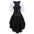 thumbnail image 3 of Grebrafan Blouse Rétro Blanche, Corset en Cuir et Jupe Tutu Ensemble 3 Pcs Femmes TP Noir, 3 of 5