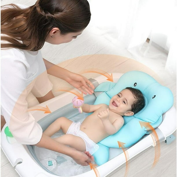 Children Bathtub Lying Support Universal Bath Tub Oversized and Extended Baby Supplies Folding Thermometer ComfortPink Net He Qiyong unisex
