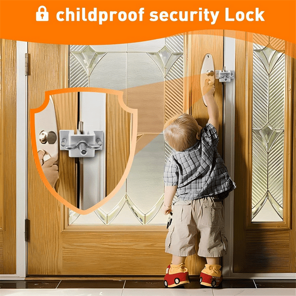 Portable Door Lock Dual Nut Adjustment, Thickened Body Hotel Locks for Travelers Security, Home Safety