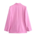 thumbnail image 3 of HH TRAF Moda Mujer Color Sólido Botón Bolsillo Decoración Solapa Casual Blazer Superior Mujer Manga Larga Oficina Señora Abrigo, 3 of 4
