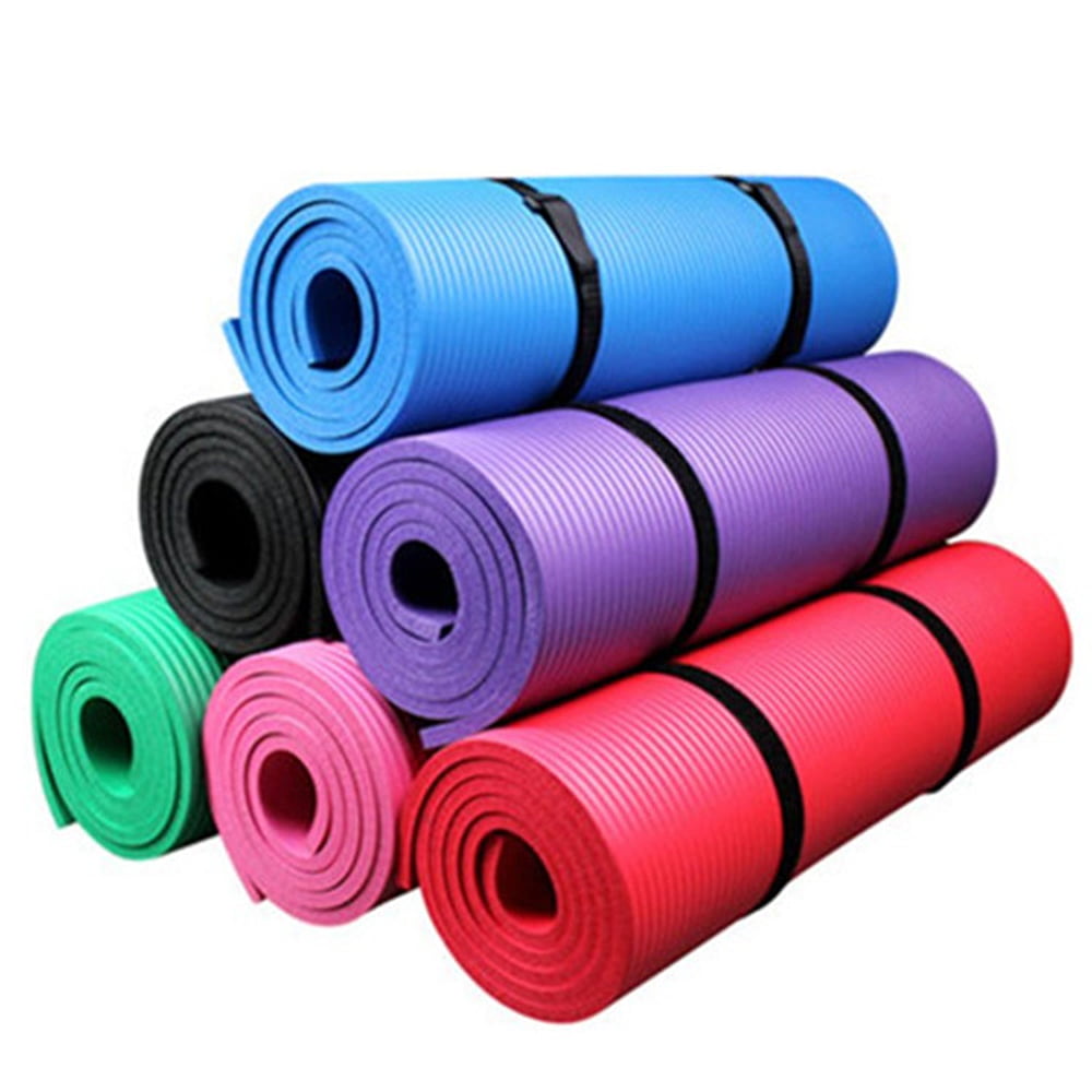 10mm Thick Non-slip Yoga Mat Pilates Fitness Exercise Fitness Mat Camping Straps 