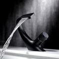 thumbnail image 1 of Single Hole Waterfall Basin Faucet, Brass Bathroom Sink Faucet, Luxury Design Bathtub Sink Faucet (Black, 18 x 13cm), 1 of 4