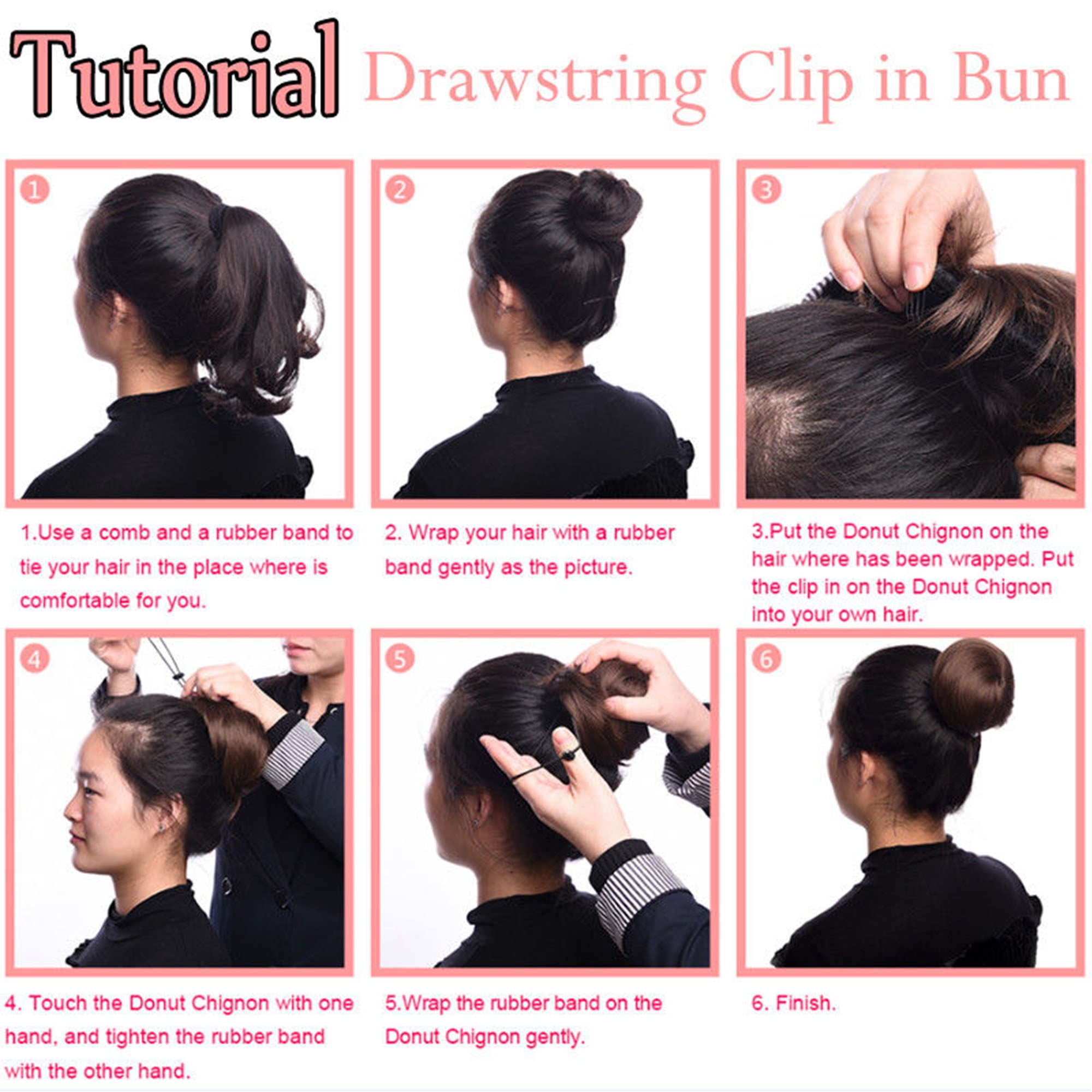 S Noilite Hair Bun Extension With Elatsic Drawstring Claw Comb