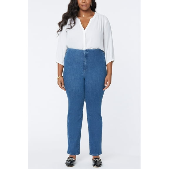 NYDJ Marilyn Flat Front Slim Straight Leg Jeans Tranquil 18W