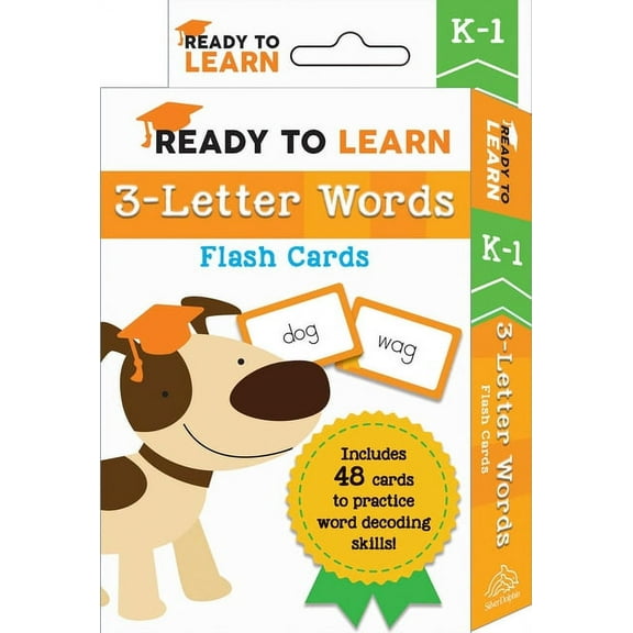 Ready to Learn: K-1 3-Letter Words Flash Cards : Includes 48 Cards to Practice Word Decoding Skills! (Cards)