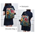 thumbnail image 4 of FORMRS Women's Travel Backpack Purse Anti-Theft Hidden Pockets Casual Shoulder Bag, Orange Colorful Flowers, 4 of 7