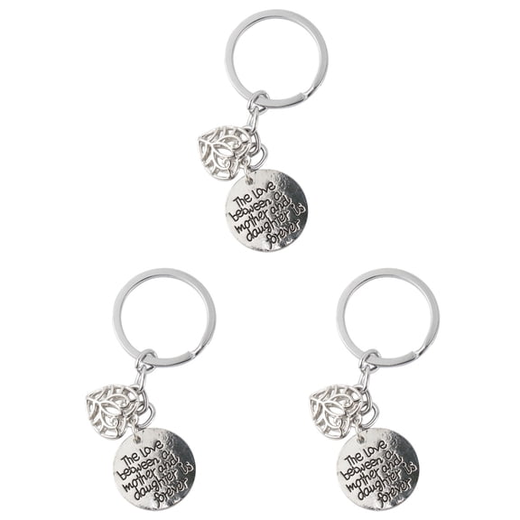 3pcs The Love between a mother and daughter is forever Key Chain Hollow Love Heart Pendant Keychain Key Ring for Mother's Day Gift