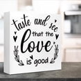 thumbnail image 4 of Zomyto 7"x7" Funny Kitchen Wood Block Signs,Taste and See that the Love is Good Wooden Box Sign, 4 of 7