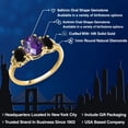 thumbnail image 2 of Gem Stone King 2.04 Ct Oval Checkerboard Purple Amethyst Black Onyx 10K Yellow Gold Ring (Size 9), 2 of 6