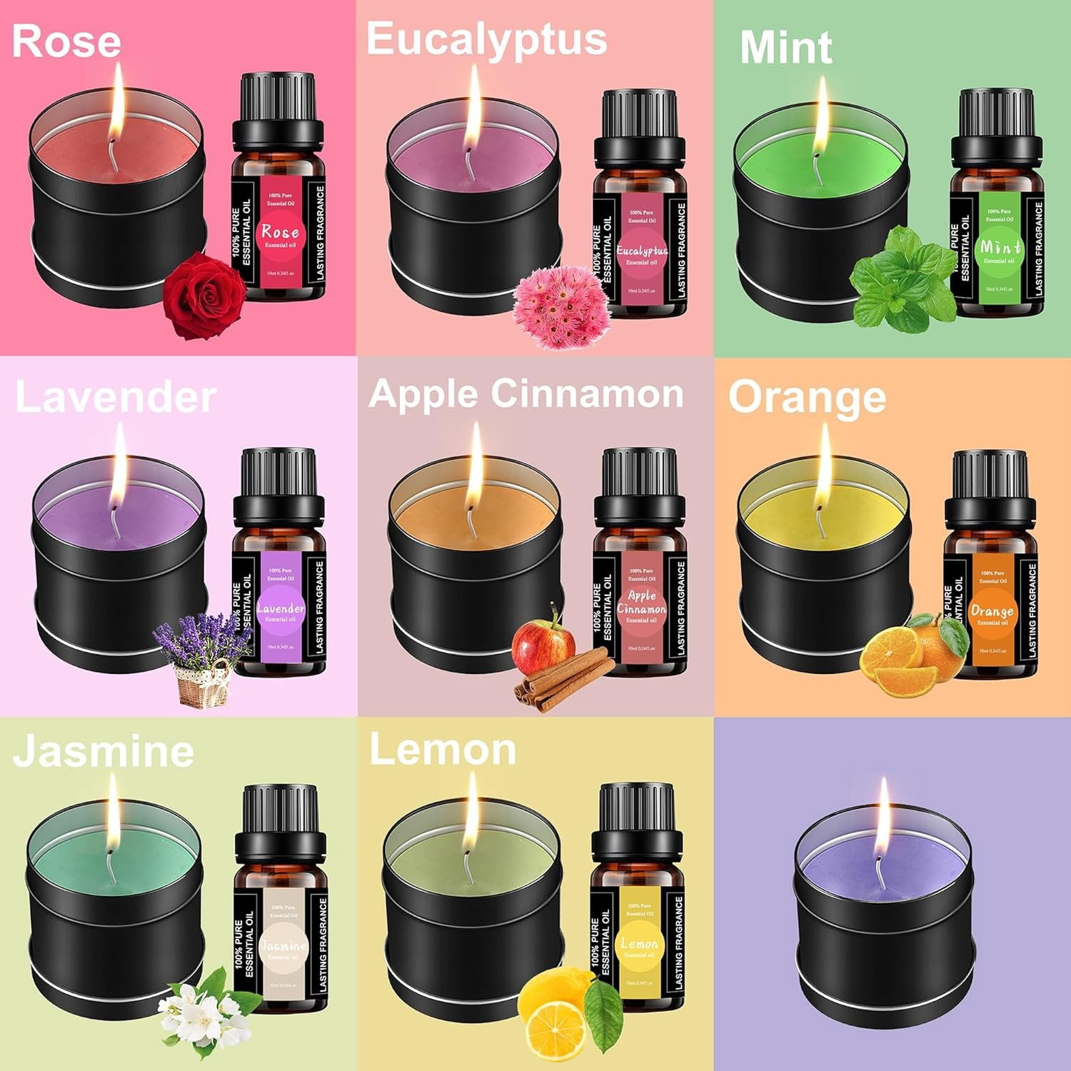 Complete Candle Making Kit, Candle Making Supplies, DIY Arts&Crafts Kits  For Adults,Beginners,Including Bees Wax,Wicks,Rich Scents,Wick Clips,550ml Melting WaxPouring Pot,Thermometer,Spoon Etc.