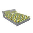 thumbnail image 2 of Avocado Fitted Sheet & Pillow Sham Set, Pattern with Delicious Vegan Elements on Monochrome Zigzag Background Print, Decorative 6 Piece Bedding Decor Set, Queen, Black Brown Green, by Ambesonne, 2 of 3