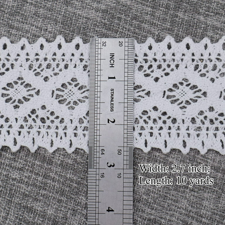 BOGO Crochet Lace Ribbon - 2 1/4 Wide x 10 Yards Long - Ecru