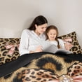 thumbnail image 7 of Erosebridal Leopard Animal Print Twin Comforter Sets For Women,Pink Girly Bow Bedding Set For Girls Kids,Black Reversible,2pcs, 7 of 7
